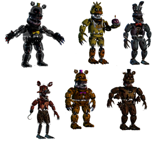 putting the fnaf 4 animatronics together