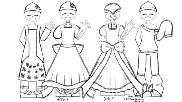 flower in different outfits