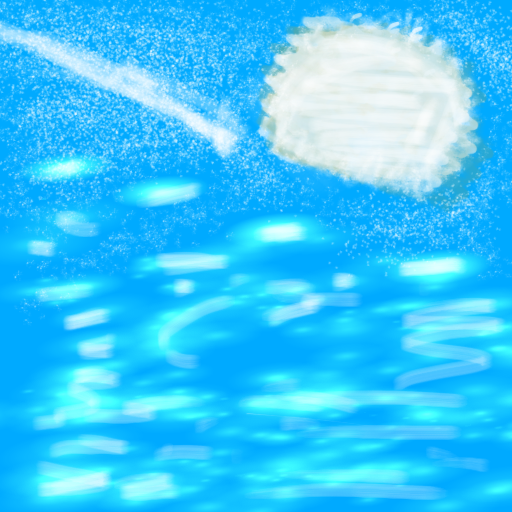 meteor jatuh dalam air - ibisPaint