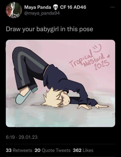 Draw your babygirl in this pose