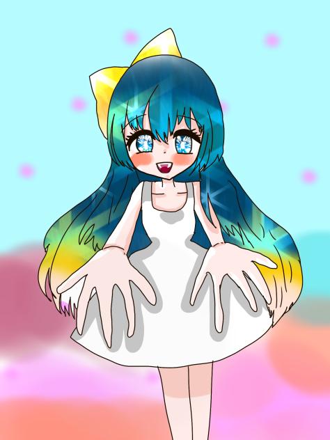 happy flower girl