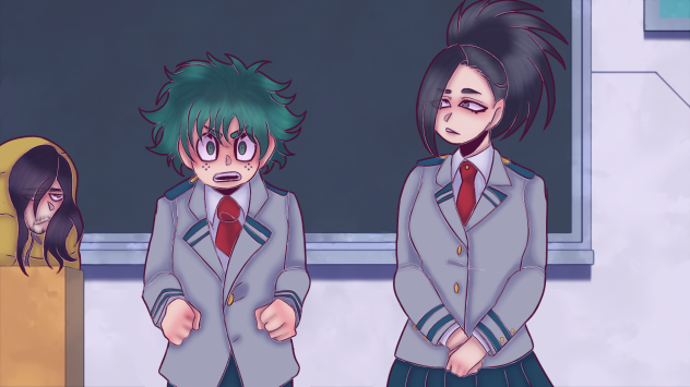 Aizawa Midoriya and Yaoyorozu