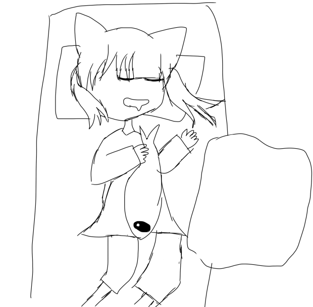 猫線画