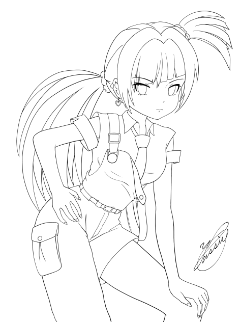 Country girl（線画）
