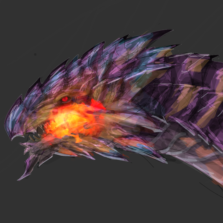 火を吹くドラゴン Ibispaint