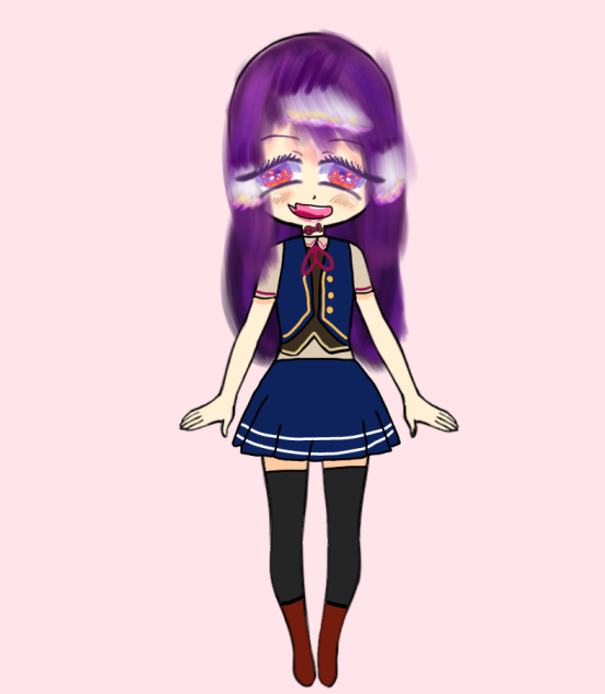 A schoolgirl with ai hoshino hair