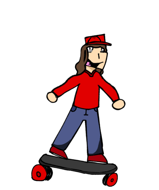 Alex riding a skateboard ig ibisPaint