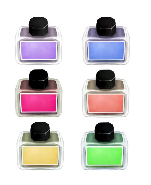 Colourful glass dip pen ink