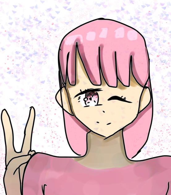 ピースする女の子