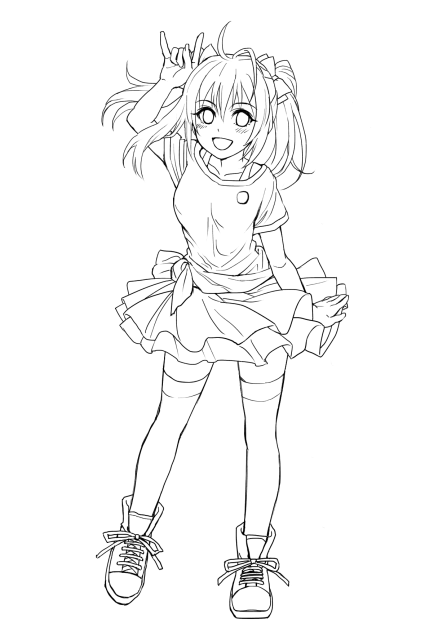 にこちゃん線画２