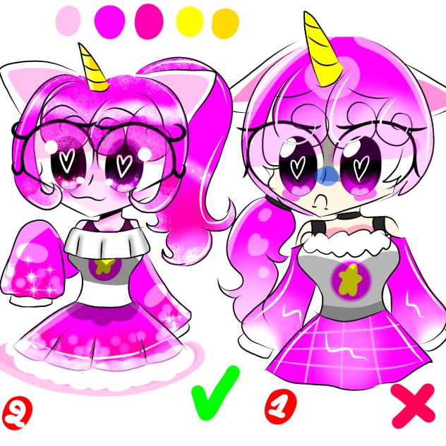 Ponyinel's shapes.. 1 or 2 🦄🩷💛💘