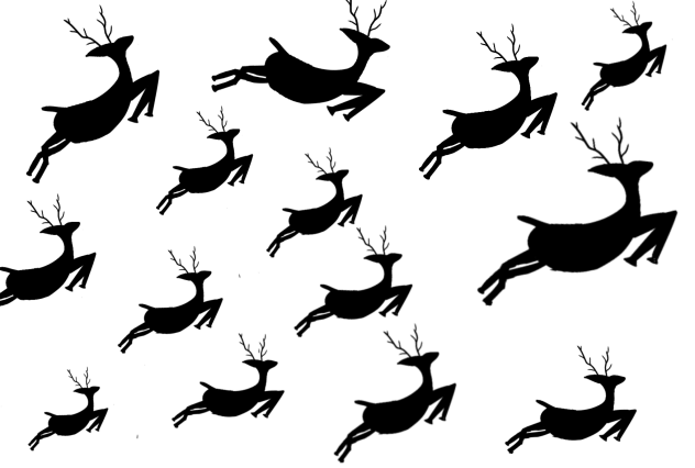 Reindeers Pattern black and white