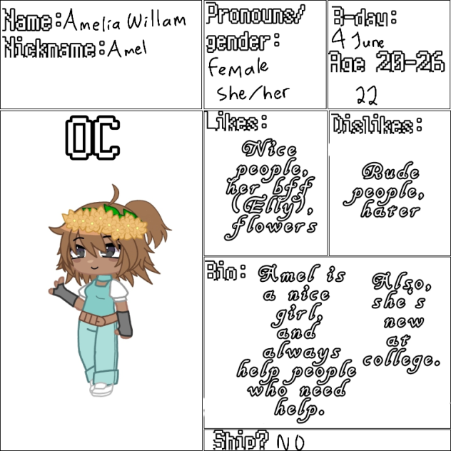 Character sheet💮