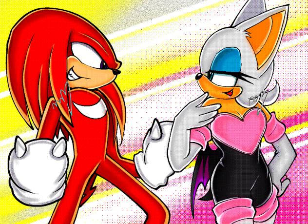knuxrouge sonic adventure2 battle fanart