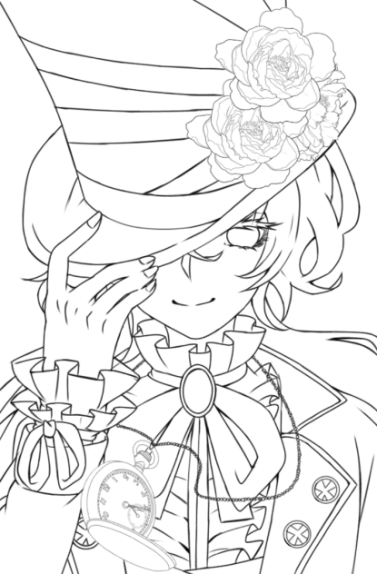 シルクハット 線画