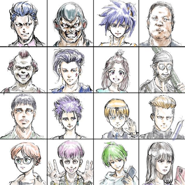 オリジナルキャ顔面16人