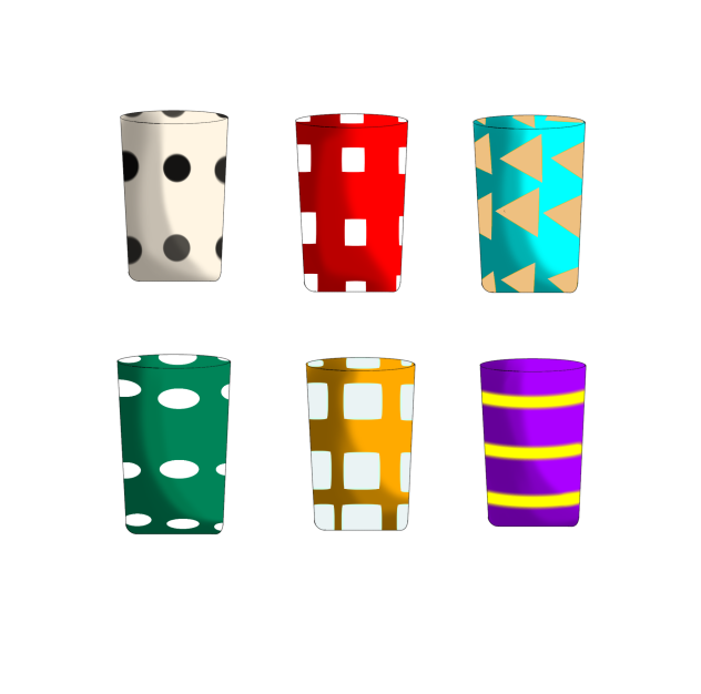 模様付きのゴミ箱