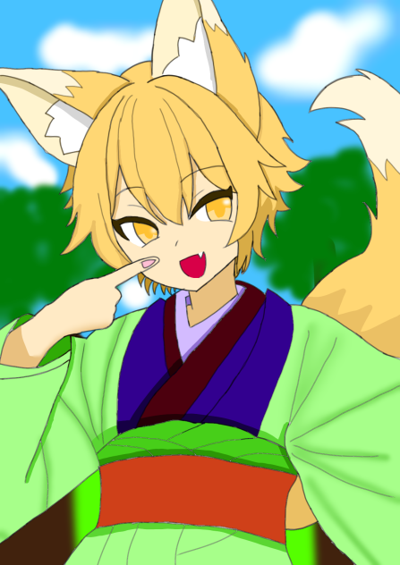 フリー線画2塗った