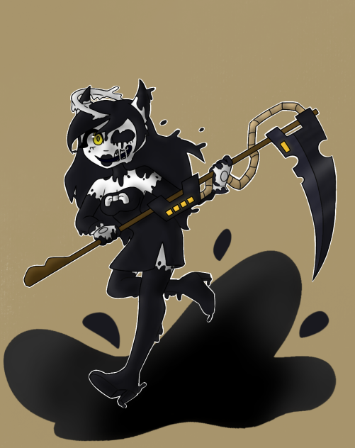 Alice Angel with a scythe