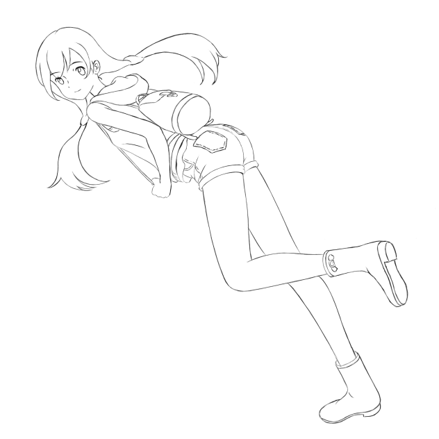 線画 天気の子 天野陽菜 その２