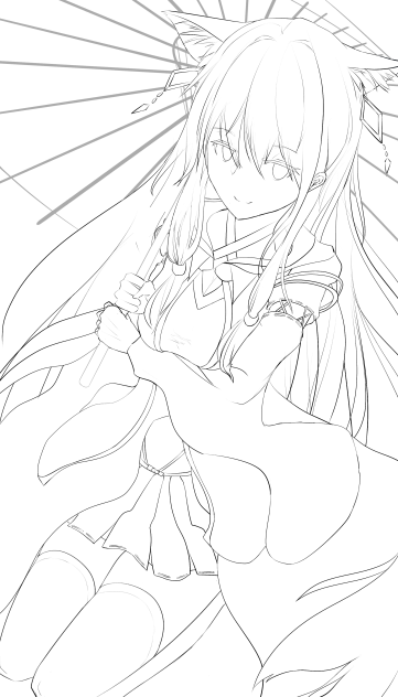 春 線画