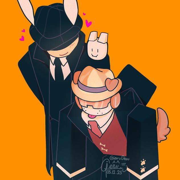 A big bunny and a stupid dog
