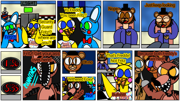 Blinded animatronics p1. FNaF fan comic