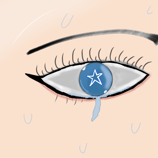 The blue star eye (crying + sweating) - ibisPaint