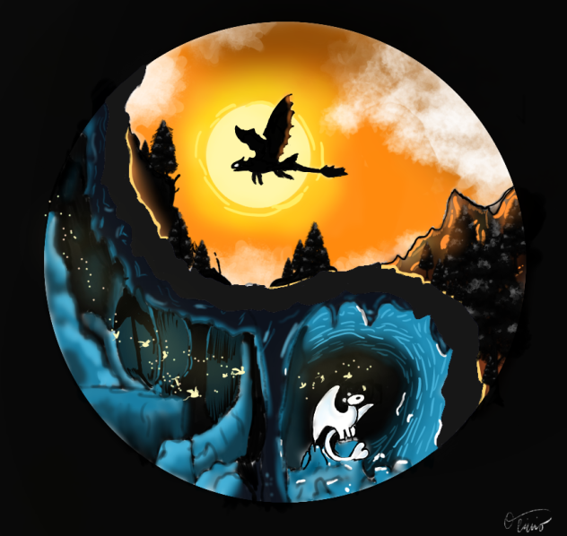 Dragon yin yang