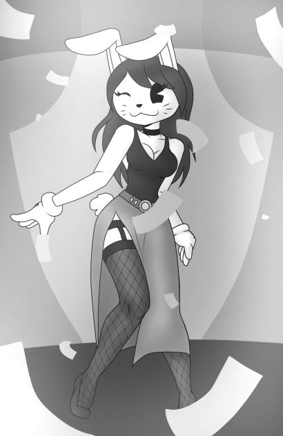 Bunny girl vibing on the stage