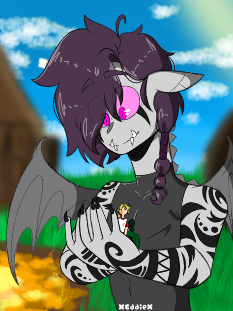 Wilbur as the ender-dragon💜💛