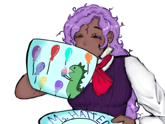 Ms hatter and her cup of tea