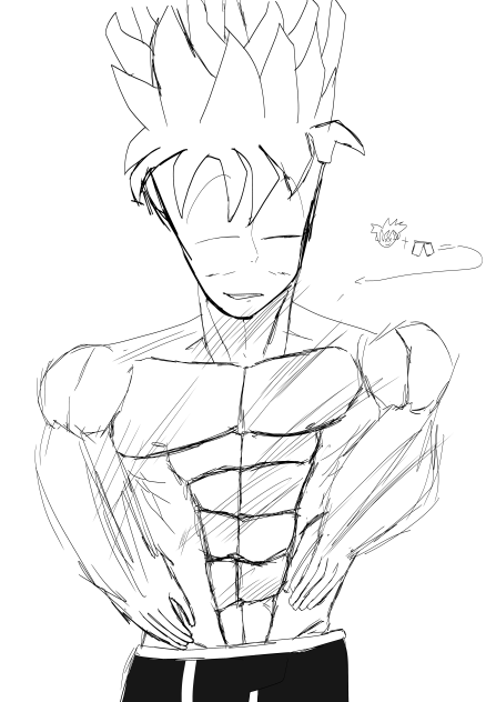 Goku wearing sweat pants