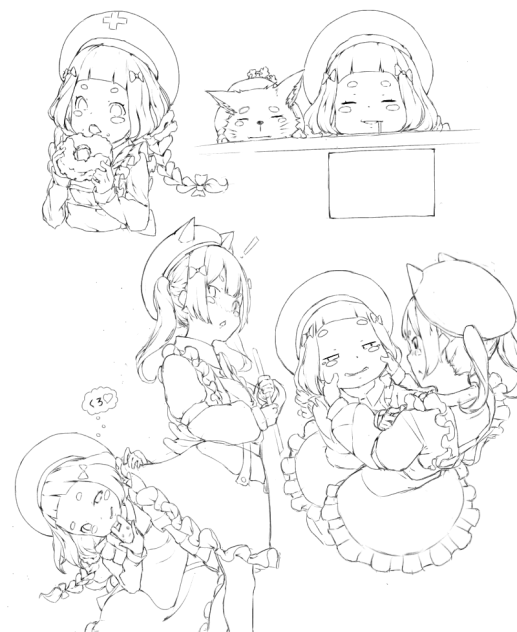 線画💚❤️