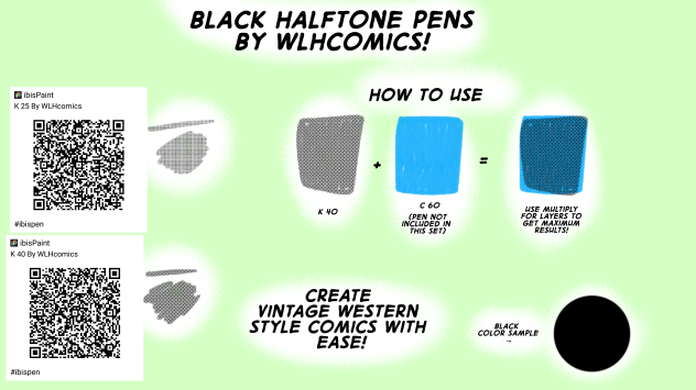 Black Halftone Pens