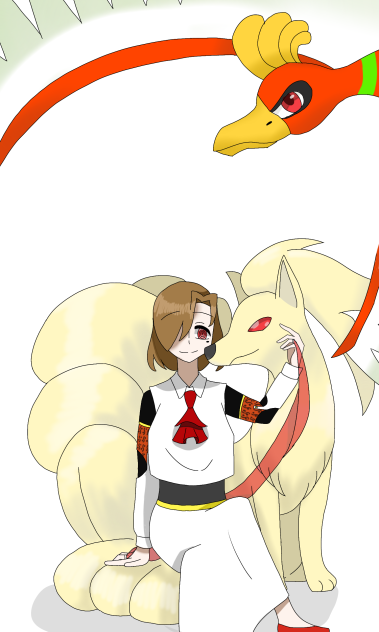 もしもうちの子がポケモンにいたら　モナクロちゃん＆キュウコン、ホウオウ