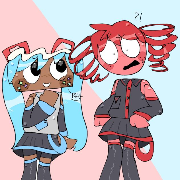 Kasane Sprouto and Hatsune Cosmiku