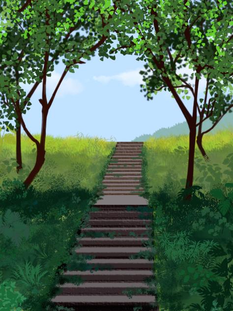 IBM4618 steps under the grenery shade