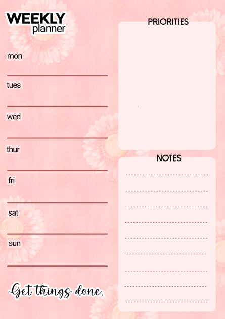 WEEKLY PLANNER PNK