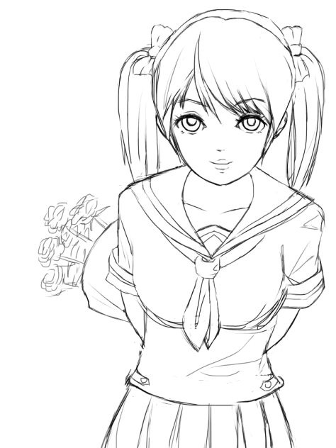 花束を   ラフ書き