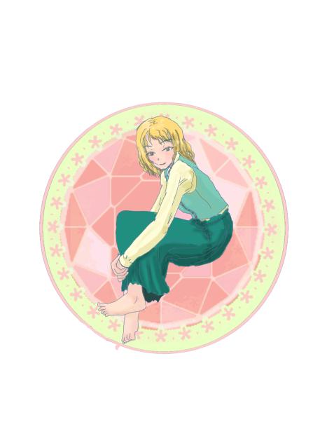 膝を抱える