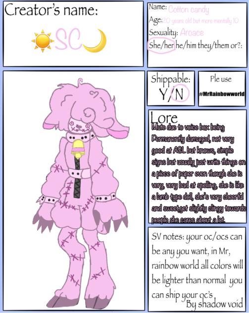 Mr. rainbow world OC (for shadow void)