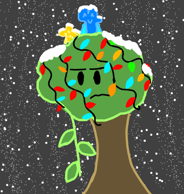 lol 4 and x made tree a Christmas tree