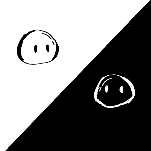black white