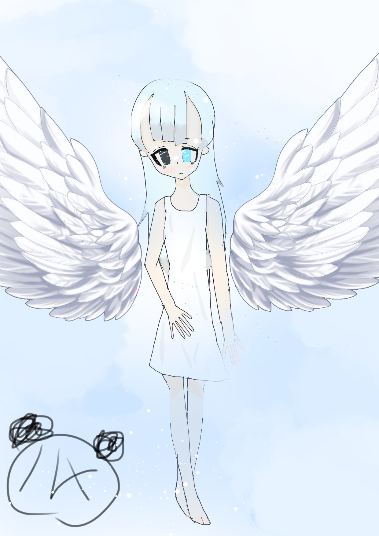 オリジナル ハンドメイド 絵 天使の愛 backend=imagemagick;version=1;