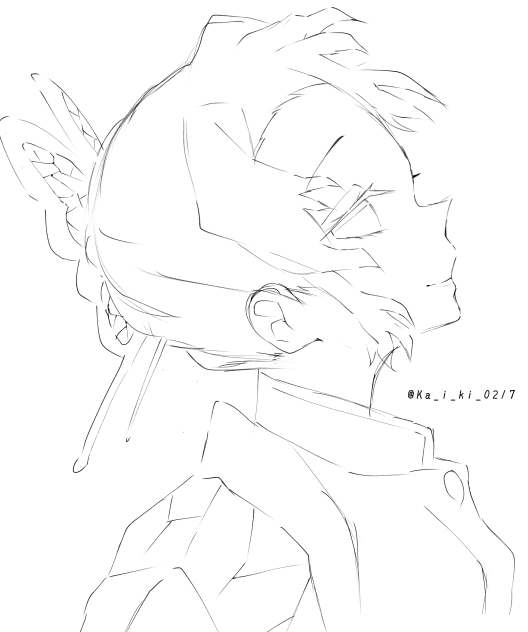 胡蝶しのぶ線画