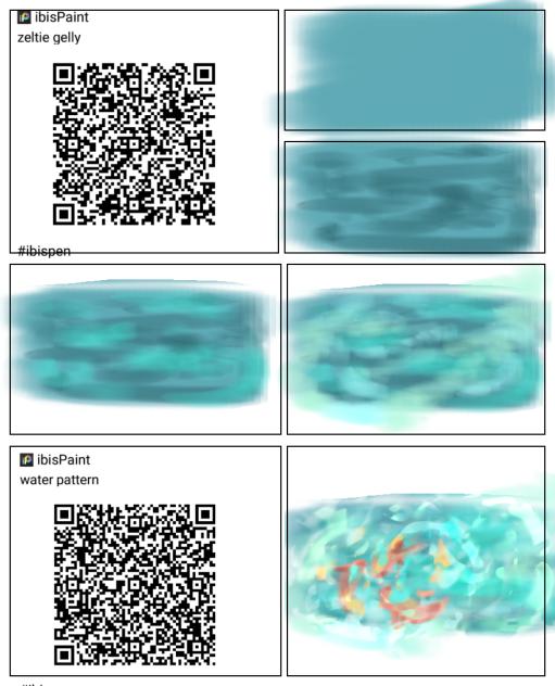 water pattern and gel brushes