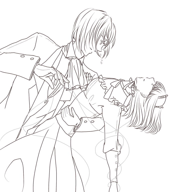 傀儡師の歔欷 線画 Ibispaint