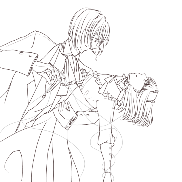 傀儡師の歔欷(線画)