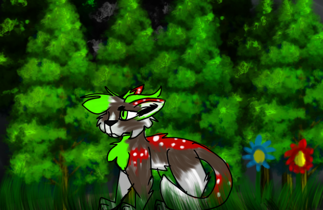 art of my new oc, forest the horned wolf
